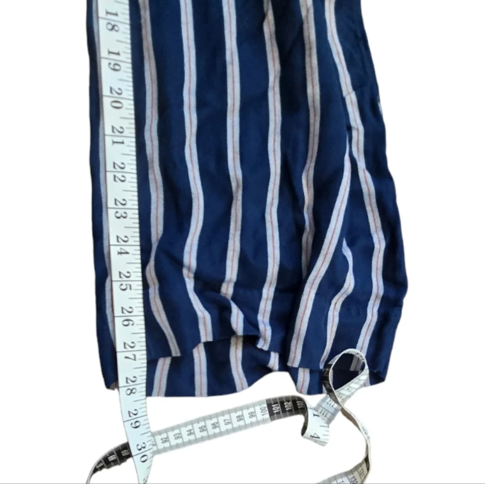 Banana Republic blue White and Red Striped‎ Gaucho Wide Leg Cropped Pants Size 6
